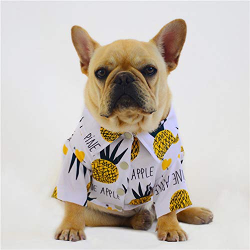 POPETPOP Camisa Hawaiana para Mascotas Patrón de Piña Transpirable Disfraz de Gato Perro Manga Corta Ropa para Mascotas Suministros para Mascotas para Cachorros de Perro Gato (XXX-Large)