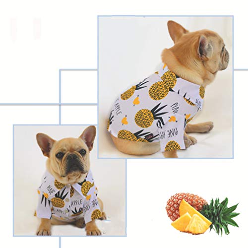 POPETPOP Camisa Hawaiana para Mascotas Patrón de Piña Transpirable Disfraz de Gato Perro Manga Corta Ropa para Mascotas Suministros para Mascotas para Cachorros de Perro Gato (XXX-Large)