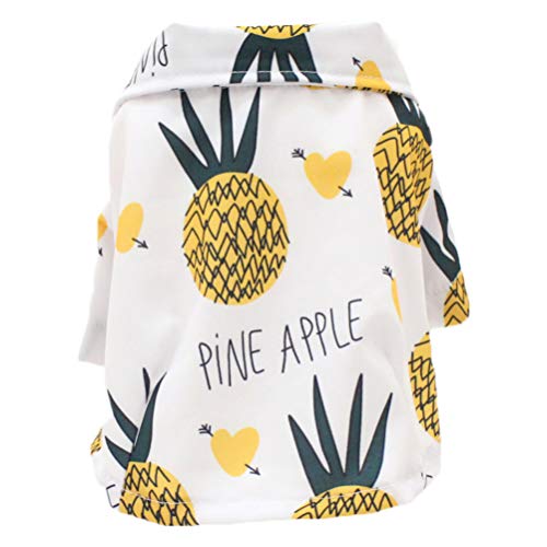 POPETPOP Camisa Hawaiana para Mascotas Patrón de Piña Transpirable Disfraz de Gato Perro Manga Corta Ropa para Mascotas Suministros para Mascotas para Cachorros de Perro Gato (XXX-Large)