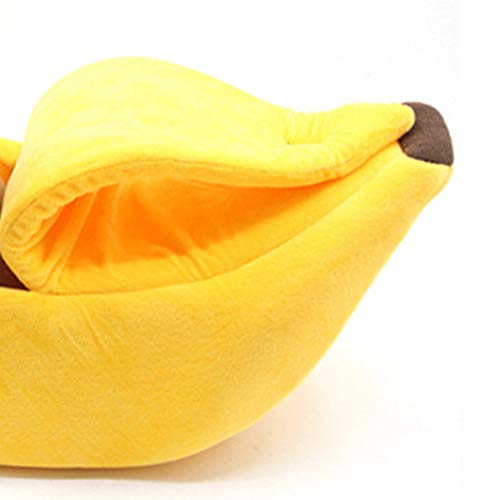 POPETPOP Casa de Cama de Gato Plátano Y Cálido Sofá para Perros Durmiendo Jugando a La Cama de Descanso Accesorios para Gatos Suministros para Gatos