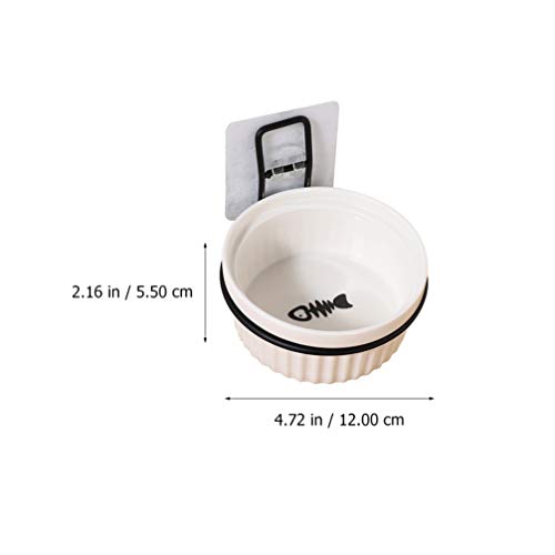 POPETPOP Cuencos para Perros Montados en La Pared Comedero Elevado para Mascotas Cuenco de Cerámica para Alimentación de Gatos Contenedor de Comida Colgante Altura Ajustable para Cachorro