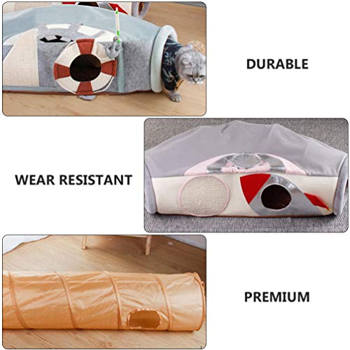 POPETPOP Gato Plegable Túnel Cálido Pequeños Animales de Compañía Chinchilla Den Plush Chinchilla Guinea Habitat Mini Casa Nido Túnel 100X50cm