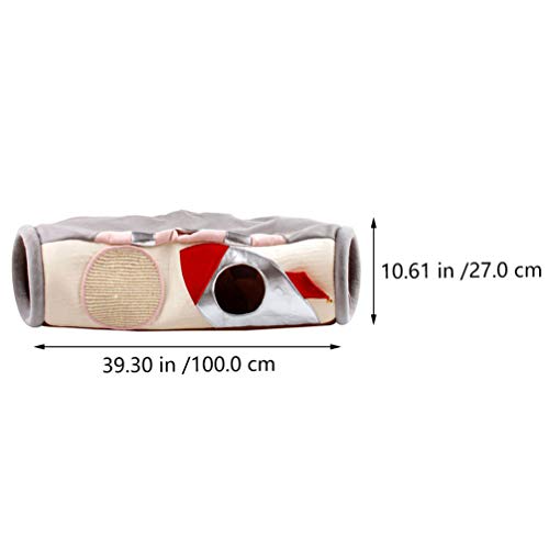 POPETPOP Gato Plegable Túnel Cálido Pequeños Animales de Compañía Chinchilla Den Plush Chinchilla Guinea Habitat Mini Casa Nido Túnel 100X50cm