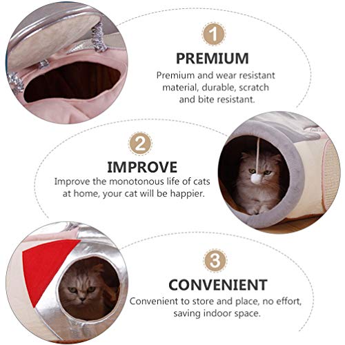 POPETPOP Gato Plegable Túnel Cálido Pequeños Animales de Compañía Chinchilla Den Plush Chinchilla Guinea Habitat Mini Casa Nido Túnel 100X50cm