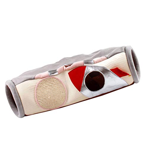 POPETPOP Gato Plegable Túnel Cálido Pequeños Animales de Compañía Chinchilla Den Plush Chinchilla Guinea Habitat Mini Casa Nido Túnel 100X50cm