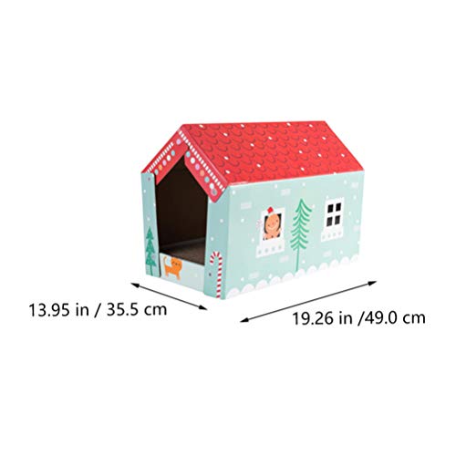 POPETPOP Gatos Gatitos Casa Rascador Gato Durmiendo Caja de Papel Corrugado Salón Cueva Cama para Gato Gatito Suministro para Mascotas