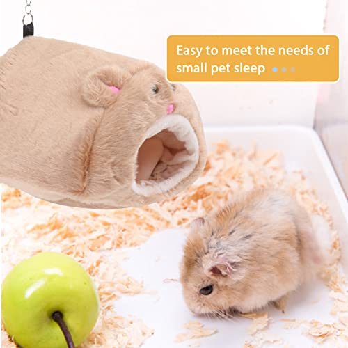 POPETPOP - Hamster cálido Hamster House Bed Cartoon Dormir Cama de felpa Hamster sirio Hámster Enano Gerbil erizo hurón Chinchilla
