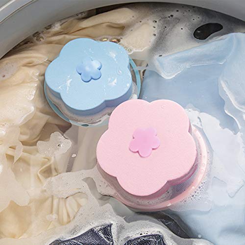 POPETPOP Lavadora Capturador de Cabello Bolsa de Malla de Pelusa Flotante Ciruela en Flor Forma Red de Filtro de Cabello Bolsa (Color Aleatorio) 6pcs