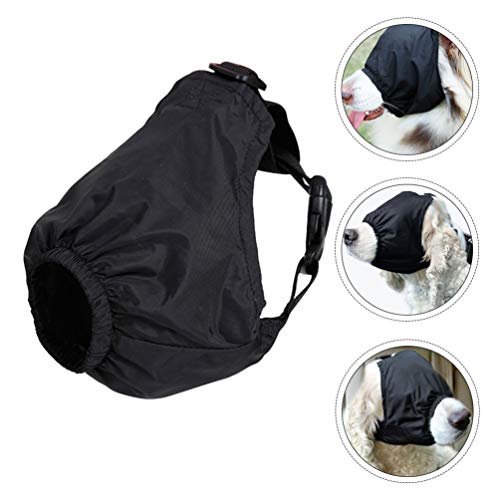 POPETPOP Mascarilla Calmante para Mascotas Máscara para Ojos Sombreado de Nylon Máscara de Ansiedad con Los Ojos Vendados para El Aseo contra La Enfermedad del Automóvil (Negro S)