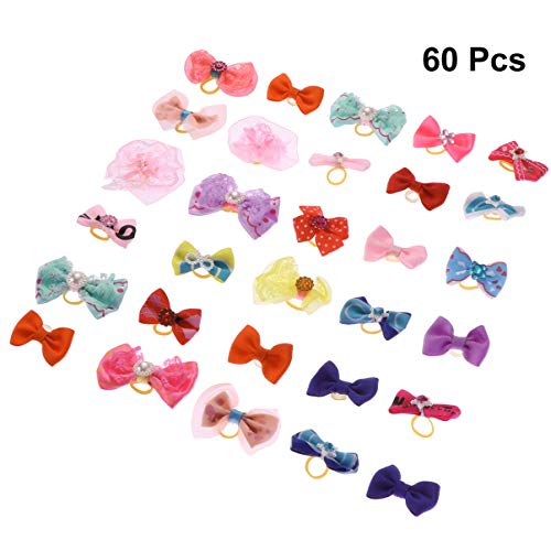 POPETPOP Moños para El Pelo de Perro con Bandas de Goma Moños Anudados Multicolor Accesorios para Perros Pequeños Productos para El Cuidado de Mascotas