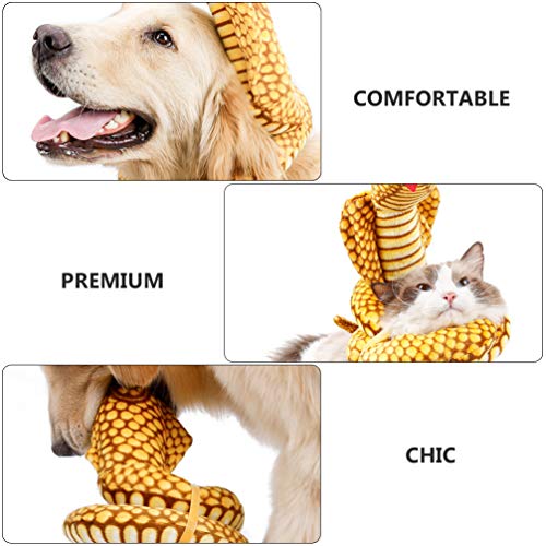 POPETPOP Perro de Juguete Chirriante Serpiente de Peluche Cachorro de Juguete para Masticar Divertido Cuello de Perro Chirriante Juguetes para Perros Interactivos Lavables Resistentes a La