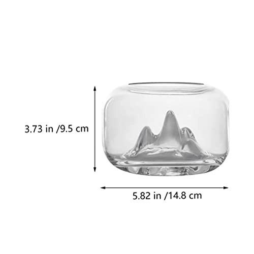 POPETPOP Tarro de Cristal Betta Pecera de Montaña de Nieve Pez Dorado Acuario Mini Pecera Florero Transparente Maceta de Escritorio Tazón Redondo Acuario Decoración para El Hogar Sala de