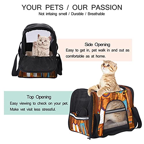 Portador para mascotas ligero jaula para mascotas, civilización egipcia, lado suave, para gatos y cachorros