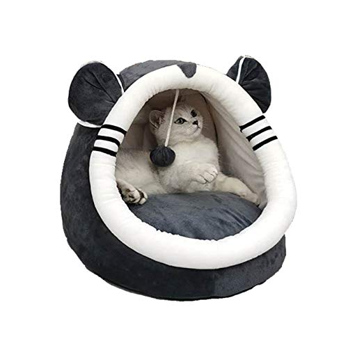 Portátil Cómoda acogedora cama de mascotas camas para perros Casa de invierno Bolsa de dormir para dormir portátil Portátil interior Perritos Tienda con cojín extraíble plegable para conejo, ardilla,