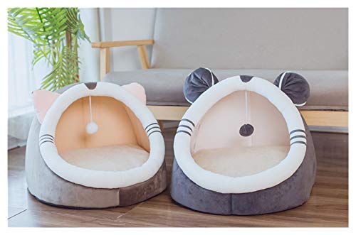 Portátil Cómoda acogedora cama de mascotas camas para perros Casa de invierno Bolsa de dormir para dormir portátil Portátil interior Perritos Tienda con cojín extraíble plegable para conejo, ardilla,