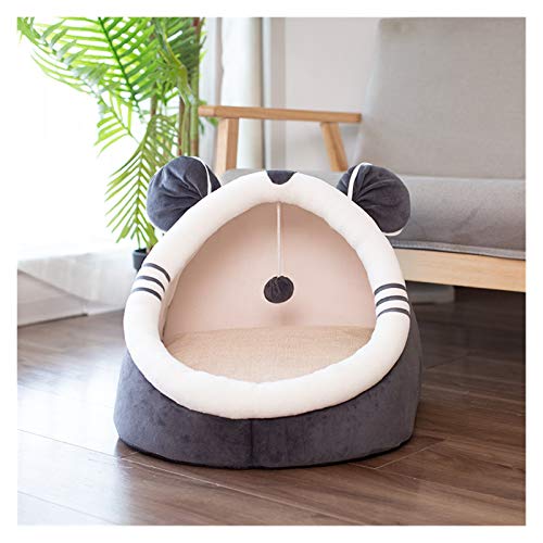 Portátil Cómoda acogedora cama de mascotas camas para perros Casa de invierno Bolsa de dormir para dormir portátil Portátil interior Perritos Tienda con cojín extraíble plegable para conejo, ardilla,