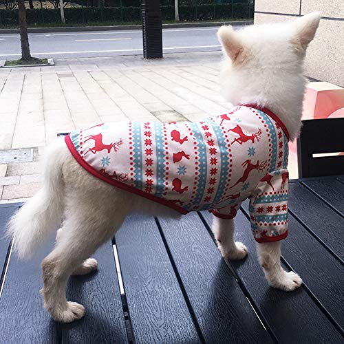 Poseca Disfraz de Navidad para Perros Gatos Muñeco de Nieve Conjuntos de Renos Camiseta de algodón para Perros Suéter cálido Cachorro Chaleco de Navidad Ropa para Perros pequeños