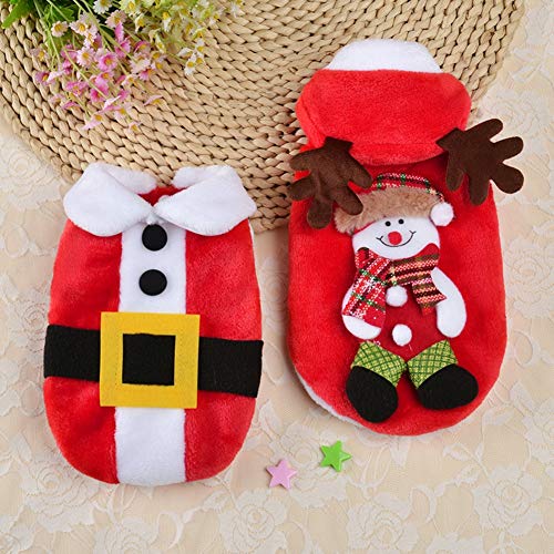 Poseca Traje de Papá Noel de Navidad para Cachorros Perros pequeños Trajes de Reno Disfraz de muñeco de Nieve para Perros Disfraz de Navidad para Mascotas para Perros pequeños Gatos