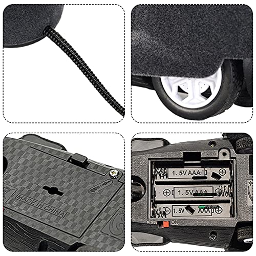 Povanjer Juguete de ratón Falso de 11 Pulgadas, Juguete de Control Remoto para Gatos, Juguete de ratón electrónico para Mascotas, Regalo, Juguetes interactivos para Gatos (Gris/Negro)