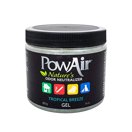 PowAir Gel – Neutralizador de olores profesional de aceites esenciales, regenera el aire en el hogar, libera un agradable perfume Tropical Breeze durante 500 horas | Solución de gel – 500 ml