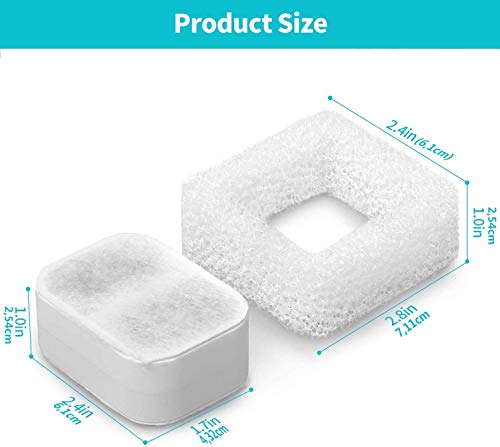 Poweka - Filtros de fuente de agua para gatos y perros, filtros de carbón activo y filtros de espuma para fuente de agua de cerámica para animales de compañía IPETTIE Trit/Fiumi