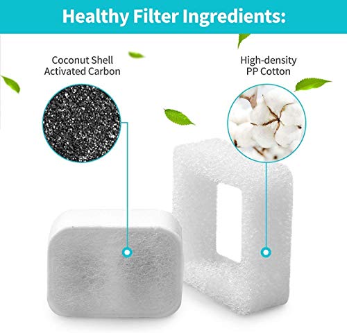 Poweka - Filtros de fuente de agua para gatos y perros, filtros de carbón activo y filtros de espuma para fuente de agua de cerámica para animales de compañía IPETTIE Trit/Fiumi