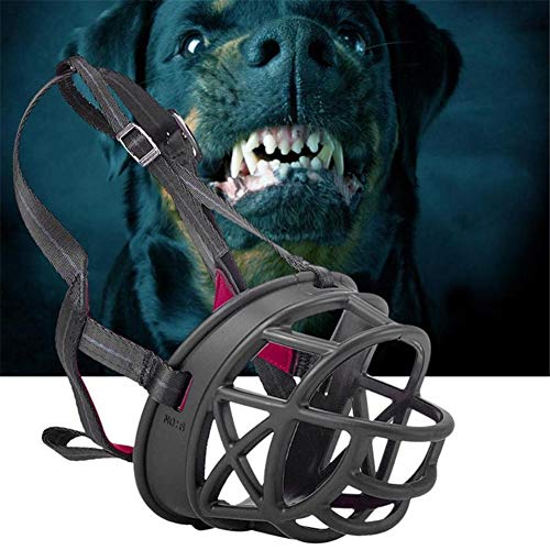 ppactvo Bozal para Perro Bozal De Goma Suave para Canasta para Perros PequeñOs, Medianos Y Grandes Permite Jadear Y Beber Evita Los Ladridos No Deseados Morder Y Masticar Black,Size-3