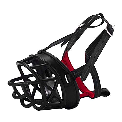 ppactvo Bozal para Perro Bozal De Goma Suave para Canasta para Perros PequeñOs, Medianos Y Grandes Permite Jadear Y Beber Evita Los Ladridos No Deseados Morder Y Masticar Black,Size-3