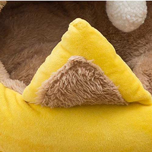 ppactvo Cueva Gato Cama Cueva Gato Grotta per Gatti Pieghevole 2 In 1 con Orecchie Carine Tenda In Peluche Rimovibile Morbida Calda Semi-Chiusa S,Pink B