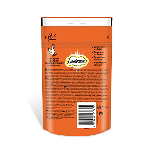 Premios para gatos sabor pollo 60g | [Pack de 6]