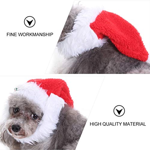 PRETYZOOM - Gorro de Papá Noel para mascotas, diseño de gato de Navidad, invierno o barba para cuello y orejas, protector para cachorros pequeños animales para fotos (M)