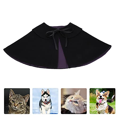 PRETYZOOM Sombreros de Bruja para Mascotas Capa de Disfraz de Vampiro Capa de Mago para Mascotas Sombrero para Mascotas Disfraz de Bruja para Gatos Ropa para Perros Gatitos (Capa L)