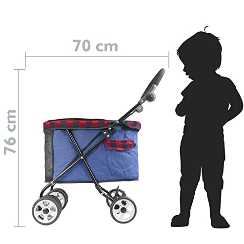 PrimeMatik - Carrito de niños para Transportar Perros, Gatos y Mascotas. Color Rojo