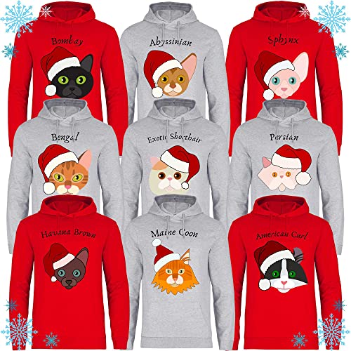 Print Dynastie Sudadera con Capucha para Hombre Gato Mascota Navidad Regalo Idea casa Gato Gatito Gato, Tamaño:5XL, Color:Oriental Shorthair Heather Grey