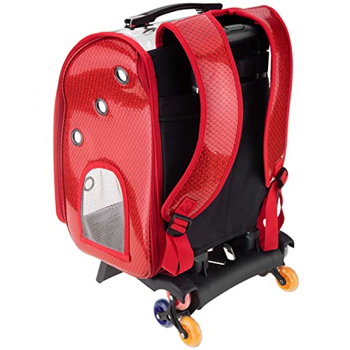 PrixPrime - Mochila de Transporte para Mascotas Perros, Gatos y Animales de compañía con Ruedas.