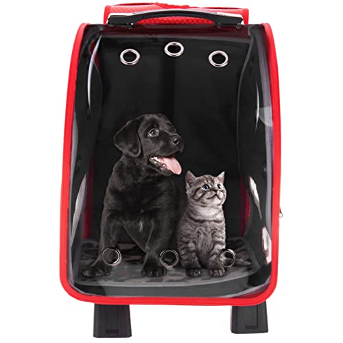 PrixPrime - Mochila de Transporte para Mascotas Perros, Gatos y Animales de compañía con Ruedas.
