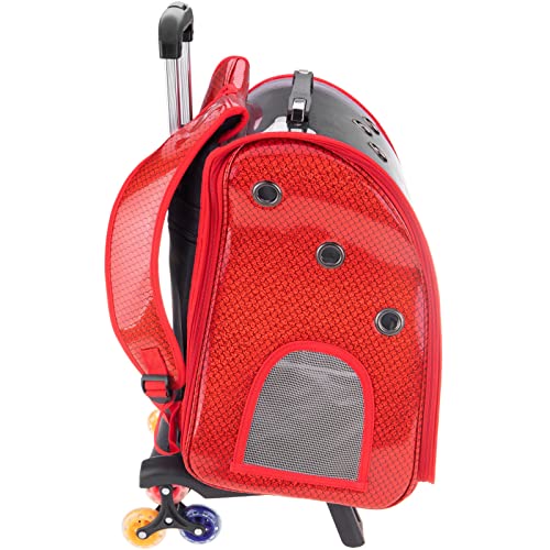 PrixPrime - Mochila de Transporte para Mascotas Perros, Gatos y Animales de compañía con Ruedas.