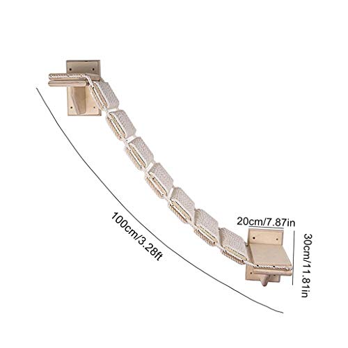 PRJEDLK Gatos para Mascotas Tablero Multicapa Gatos para Colgar en la Pared Marco de Pared Cuerda de cáñamo Gatos de Madera Maciza Puente Colgante Gatos Pared Escalera Suave