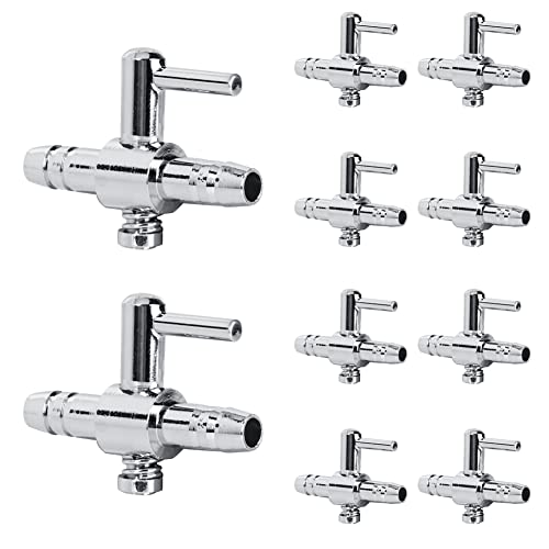 Pssopp 10PCS Válvula de Flujo de Acuario de Acero Inoxidable Bomba de oxígeno Control de Ajuste de Volumen de Aire Válvula reguladora Abierta única Válvula de Control de Flujo de Aire