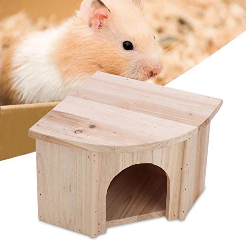 Pssopp Casa de hámster de Madera Estilo Europeo DIY Pequeño escondite de Animales Choza Hábitat de anidación Chinchilla Shelter House para Ratones y Otras Mascotas pequeñas