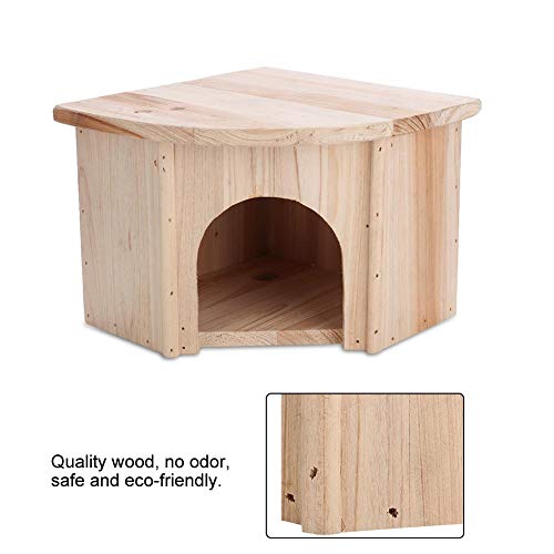 Pssopp Casa de hámster de Madera Estilo Europeo DIY Pequeño escondite de Animales Choza Hábitat de anidación Chinchilla Shelter House para Ratones y Otras Mascotas pequeñas