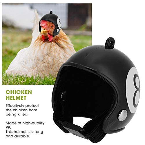 Pssopp Casco de Pollo Casco de Seguridad para Mascotas, Protección Gallina Sombrero Duro Sombrero de Seguridad para pájaros Accesorio de Pollo(Negro 8)