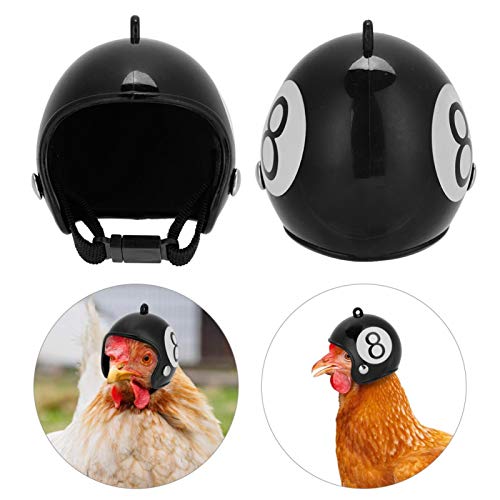 Pssopp Casco de Pollo Casco de Seguridad para Mascotas, Protección Gallina Sombrero Duro Sombrero de Seguridad para pájaros Accesorio de Pollo(Negro 8)