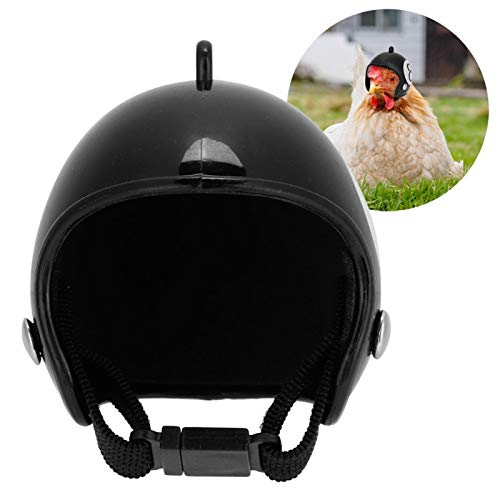 Pssopp Casco de Pollo Casco de Seguridad para Mascotas, Protección Gallina Sombrero Duro Sombrero de Seguridad para pájaros Accesorio de Pollo(Negro 8)
