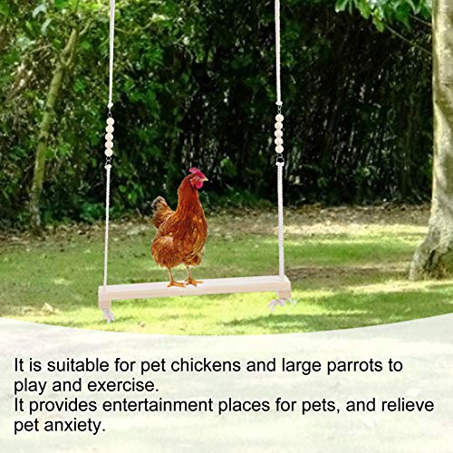 Pssopp Columpio de Pollo, Columpio de Madera para Colgar de Pollo, Juguetes para Escalar, Escalera, Juguetes de Entrenamiento para gallinas, Loro de pájaro Mediano Grande