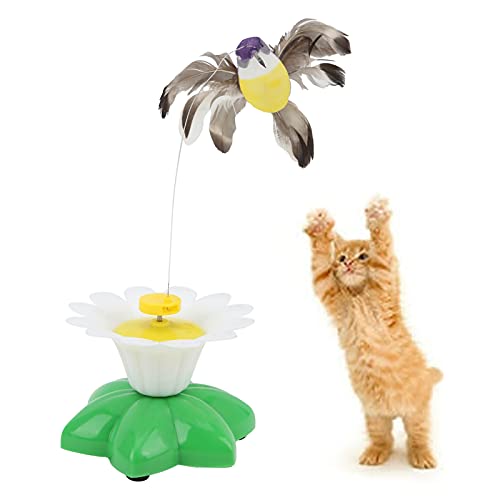 Pssopp Juguete Giratorio para Gatos Y Pájaros, Juguete Eléctrico para Gatos Y Pájaros Voladores con Sonido Aleteo para Gatitos Animales Pequeños