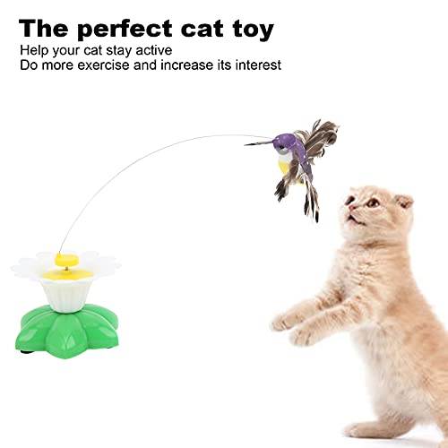 Pssopp Juguete Giratorio para Gatos Y Pájaros, Juguete Eléctrico para Gatos Y Pájaros Voladores con Sonido Aleteo para Gatitos Animales Pequeños