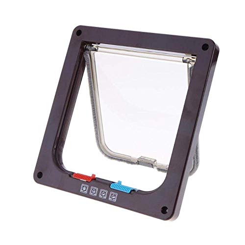Puerta abatible Mascotas Puerta abatible Gatos y Perros Puerta Cerradura Cuatro vías, Utilizada Puerta plástico Puerta abatible Seguridad Gatos, Utilizada Suministros Mascotas Gatos y Perros M19.2x2