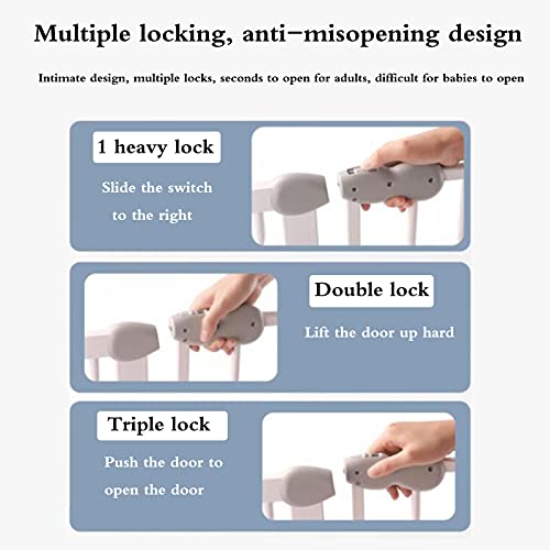 Puerta De Seguridad Para Bebés Metal Metal Pet Puerta Puerta Puerta Barrera Auto Cerrar Puerta Doble Bloqueo Auto Cerrar Cerca De Escalera Protección De Mascotas Para Niños Niños Niños(Size:160-167cm)