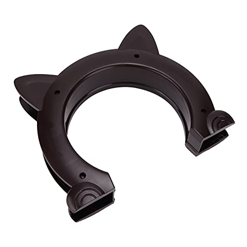 Puerta Interior para Gatos Puerta de Paso de plástico con Forma de Cabeza de Gato y patrón de Espina de Pescado 5,5 cm/2,2 pulg.(marrón)